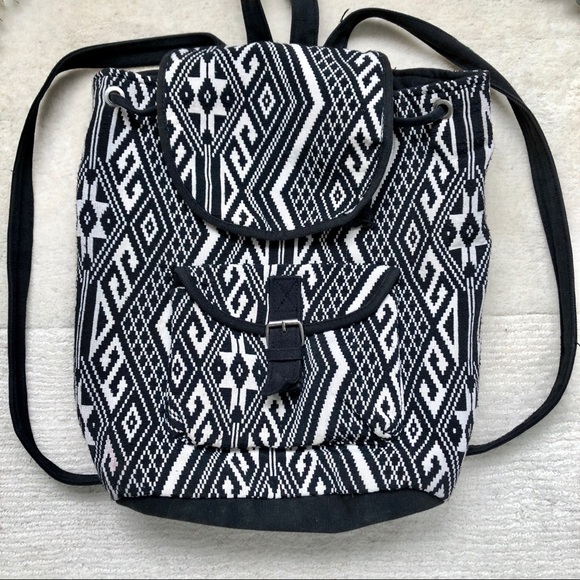 Handbags - Aztec Print Woven Backpack